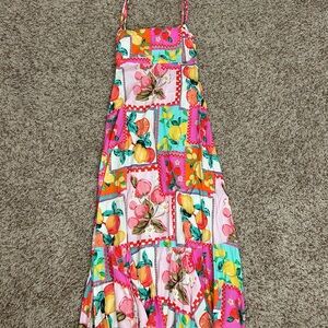 Multicolored Fruit & Floral Maxi dress size S!